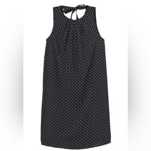 H&M Shift Dress Black 12 White Sheer Overlay Knee Length Sleeveless Sz 12